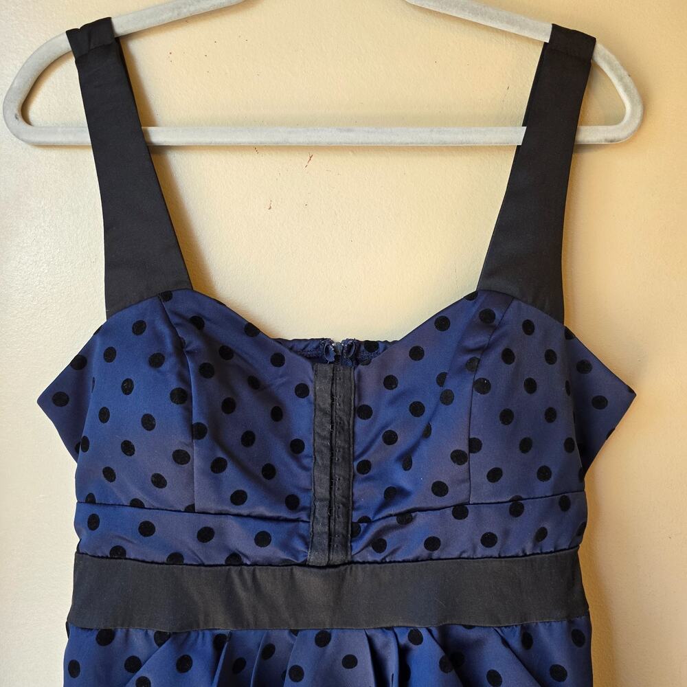 Vtg City Triangle Babydoll Dress Polka Dot Y2k 90s Retro Pinup Party Small - Picture 3 of 7